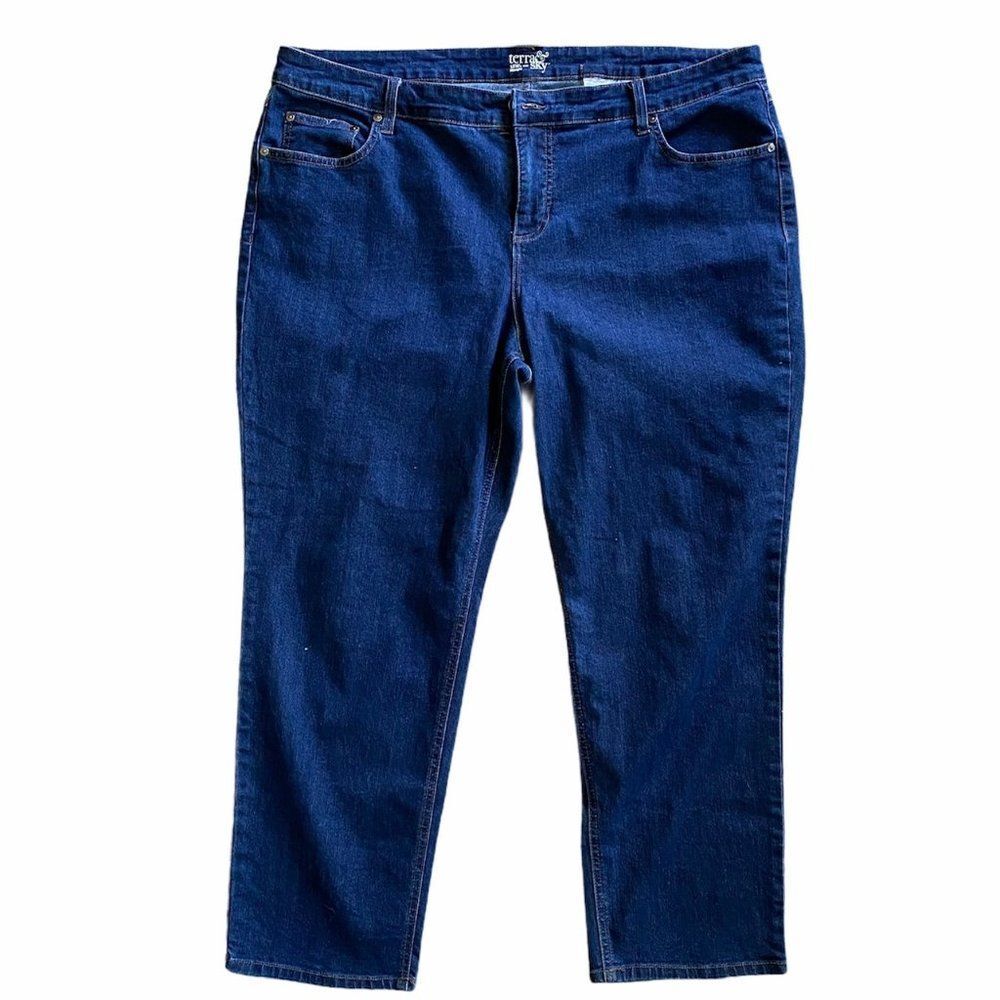 Terra & Sky Women’s Denim Straight Jeans SZ Zipper 20W